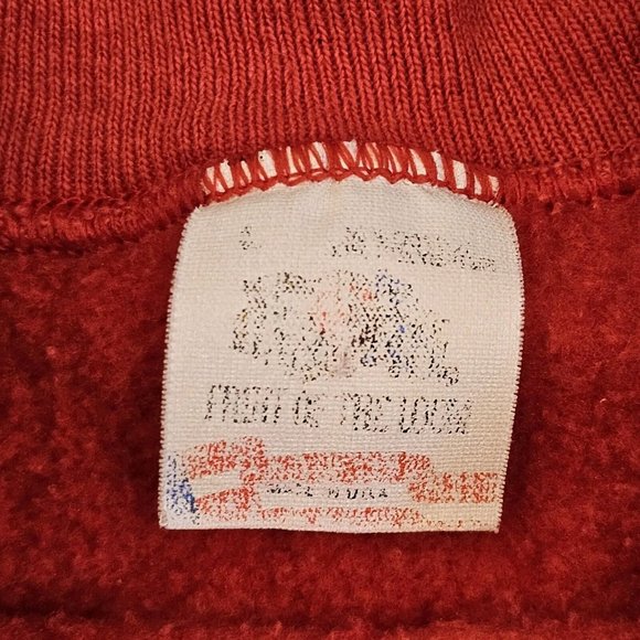 Vintage 90s Red Crewneck Sweatshirt Farm Animals Grandma Grannycore M Red - Picture 8 of 10